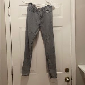 RED BLUE DENIM GRAY PANTS